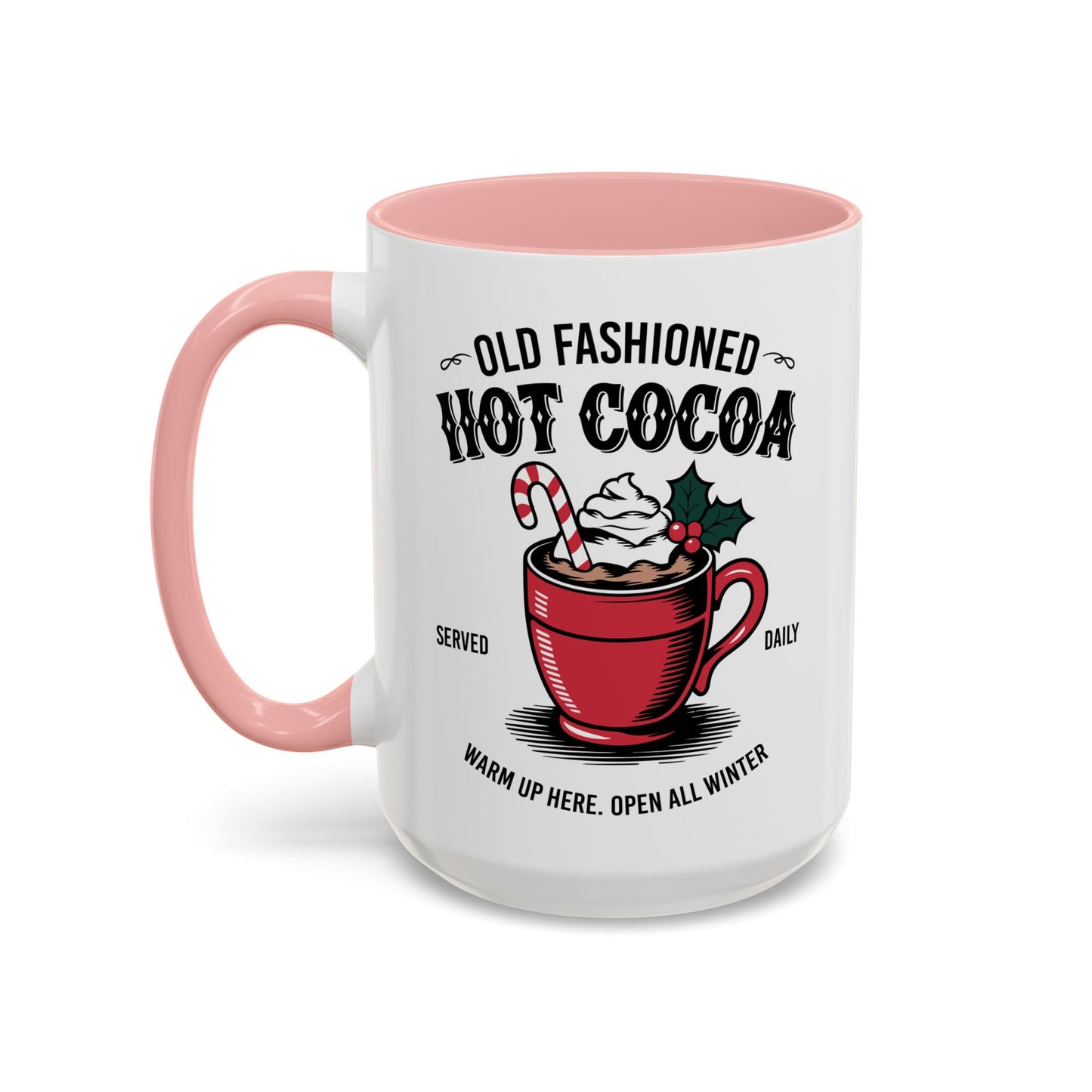 Holiday Hot Chocolate Cup with Handle 15oz