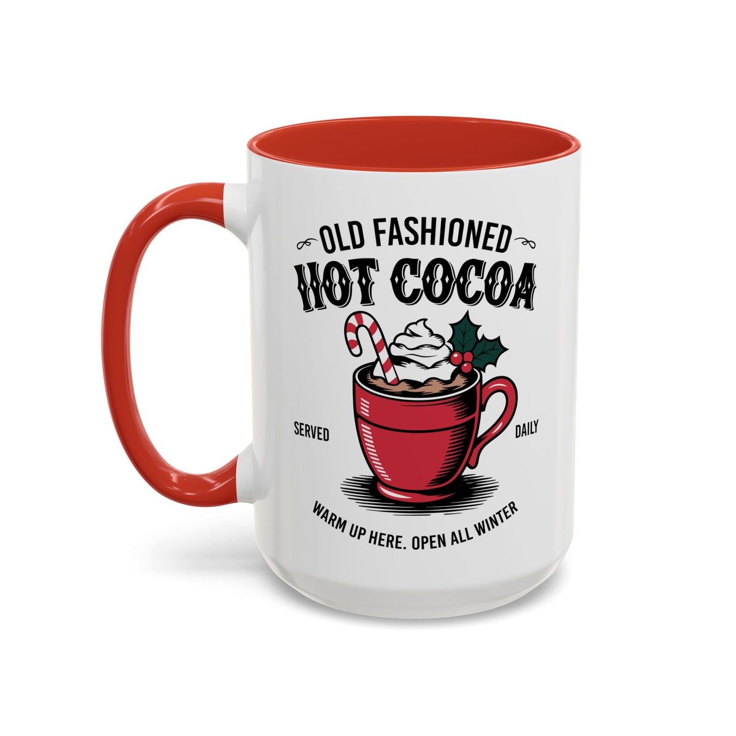 Holiday Hot Chocolate Cup with Handle 15oz