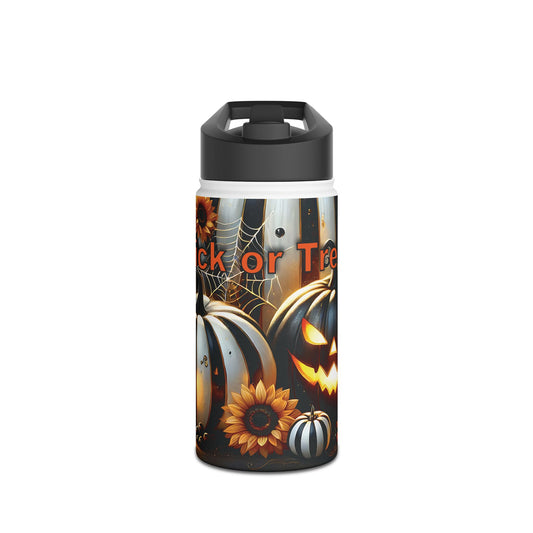 Halloween Themed Stainless Steel Water Bottle, Trick or Treat, Fall Decor, Sunflower Design, Eco-Friendly Hydration