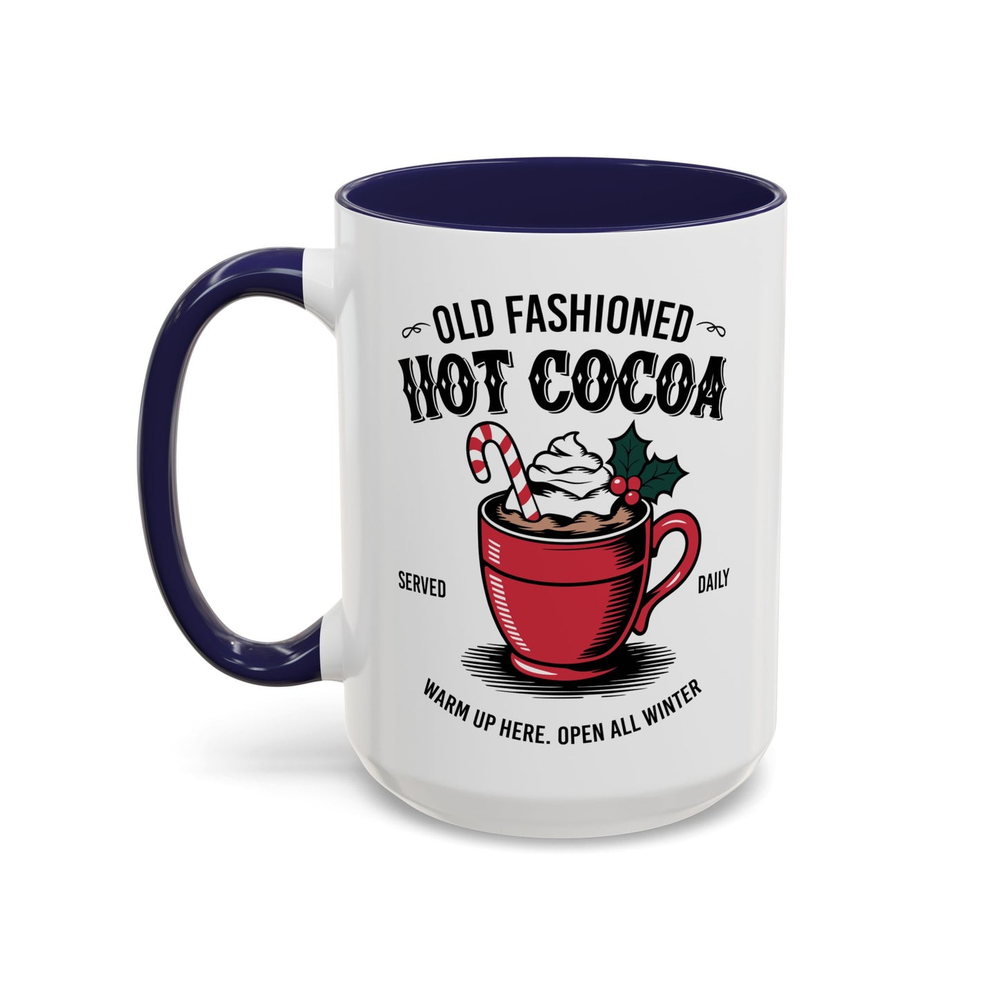 Holiday Hot Chocolate Cup with Handle 15oz