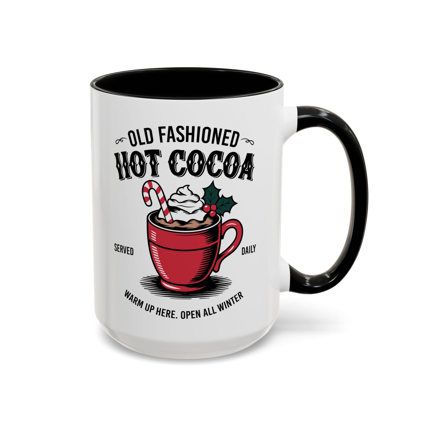 Holiday Hot Chocolate Cup with Handle 15oz