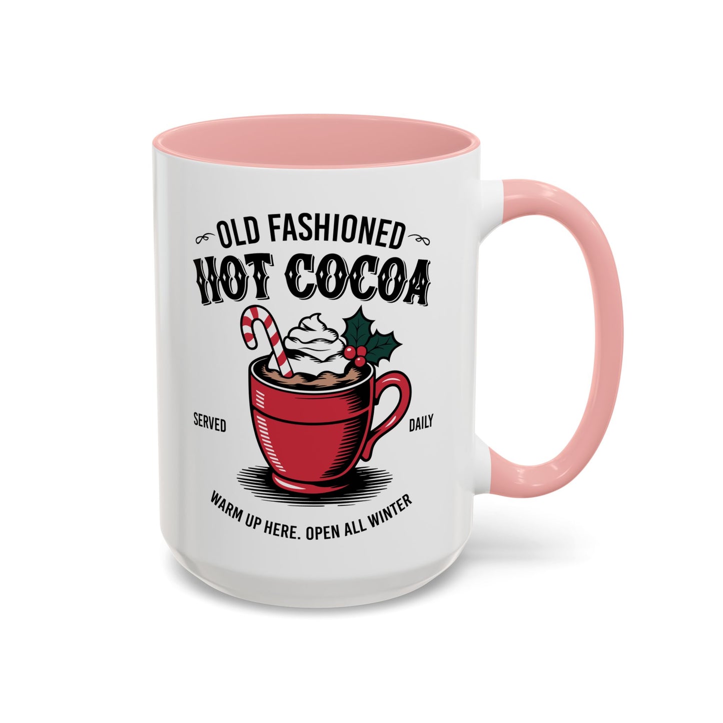 Holiday Hot Chocolate Cup with Handle 15oz