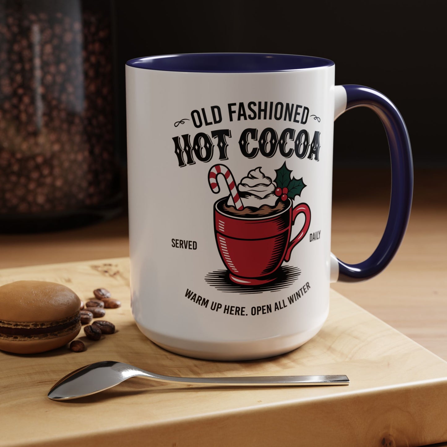 Holiday Hot Chocolate Cup with Handle 15oz
