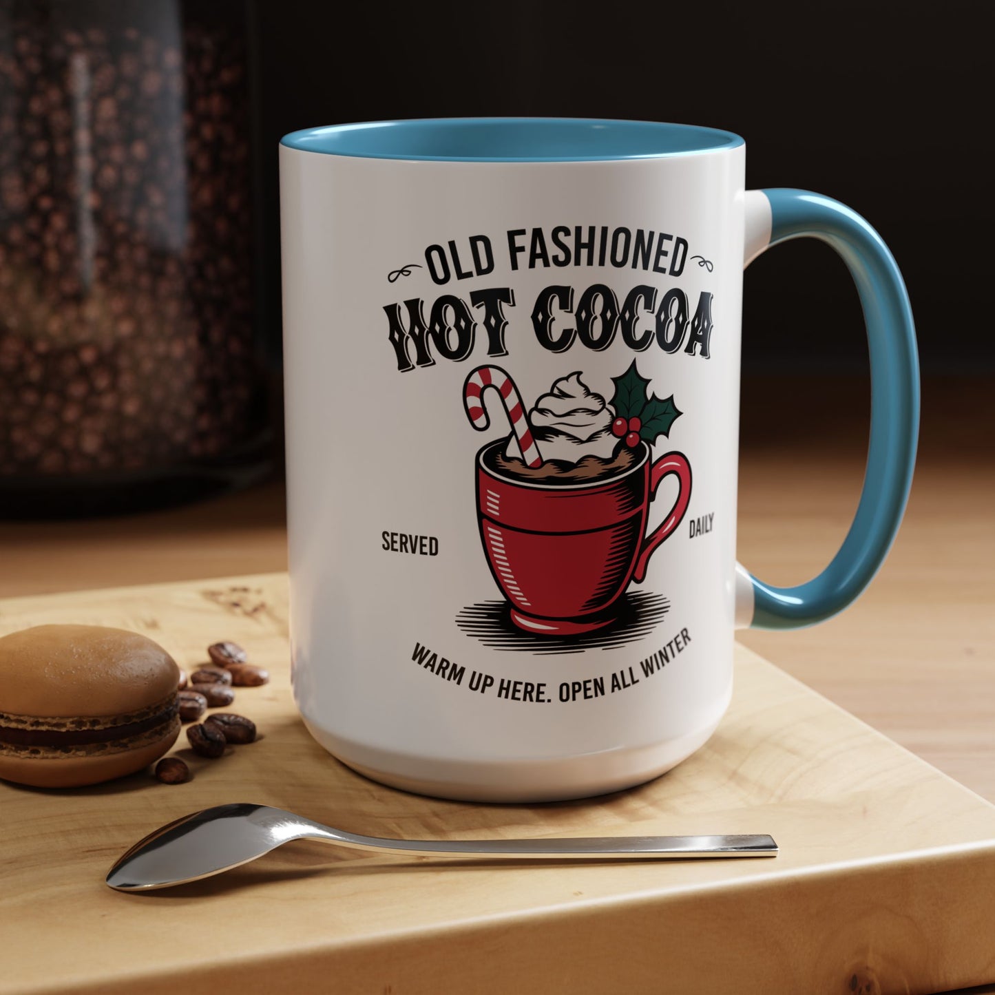 Holiday Hot Chocolate Cup with Handle 15oz
