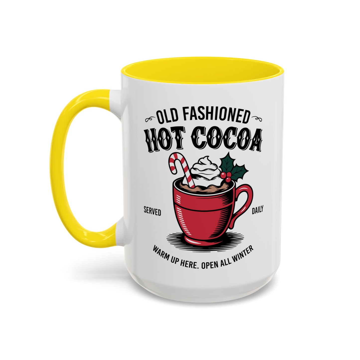 Holiday Hot Chocolate Cup with Handle 15oz