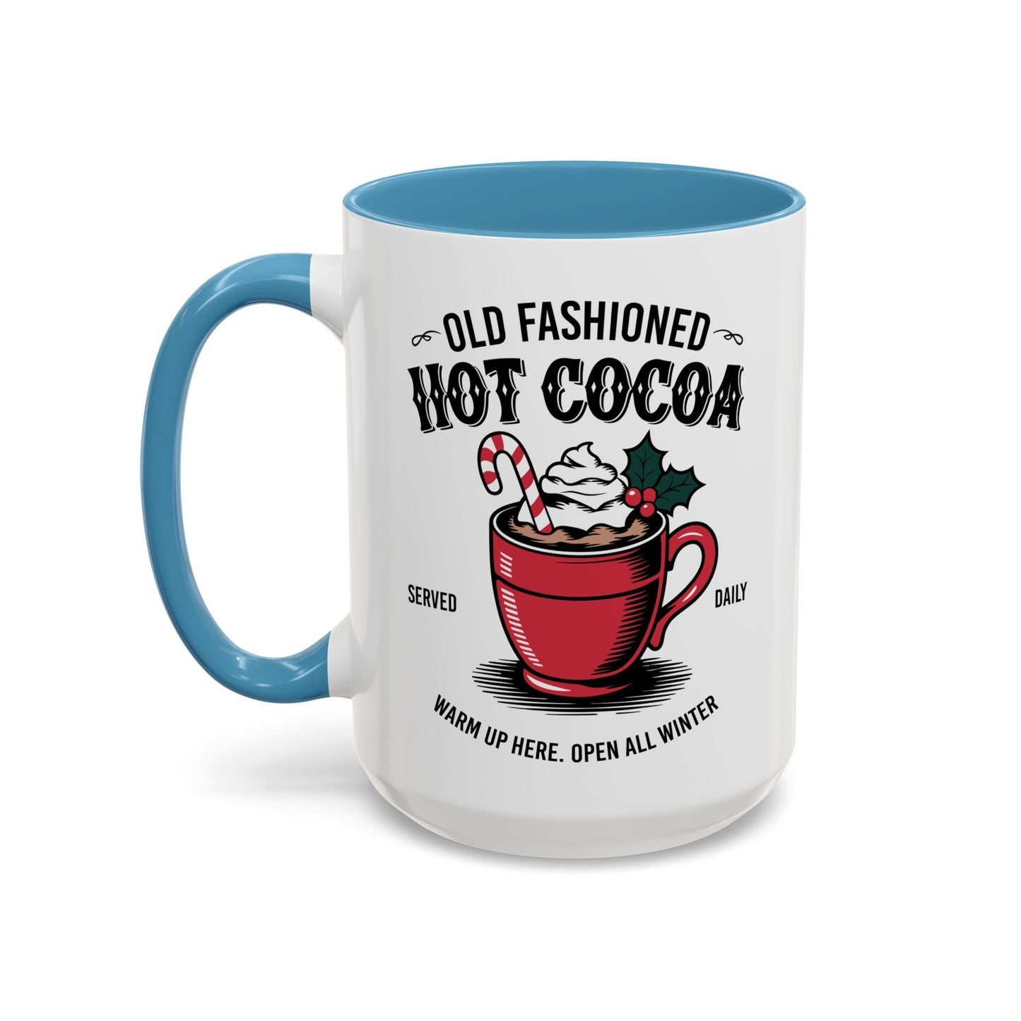 Holiday Hot Chocolate Cup with Handle 15oz