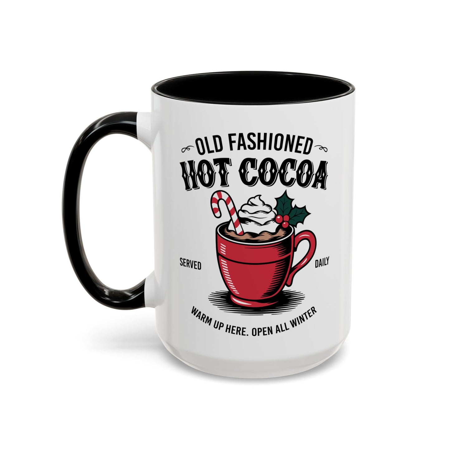 Holiday Hot Chocolate Cup with Handle 15oz
