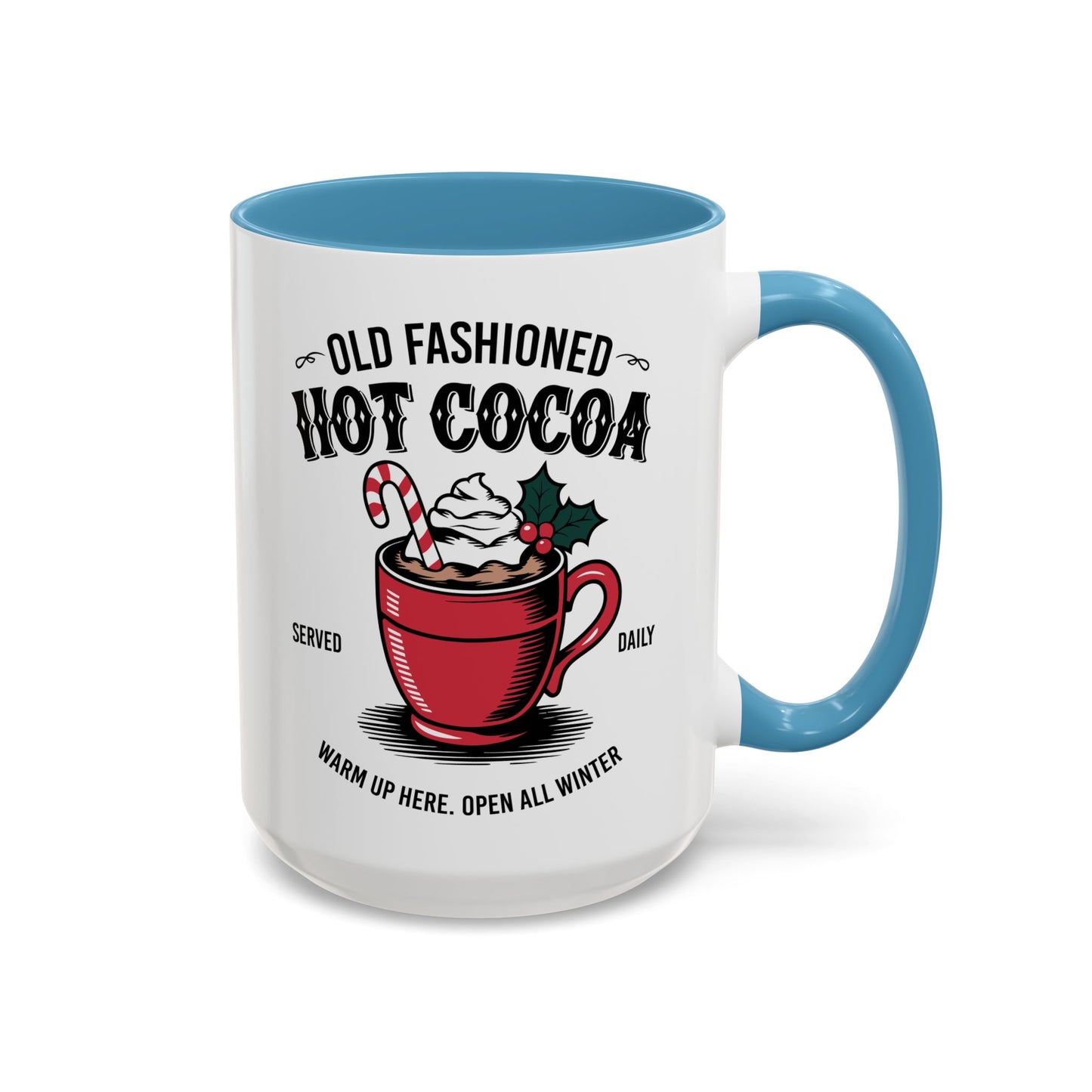 Holiday Hot Chocolate Cup with Handle 15oz