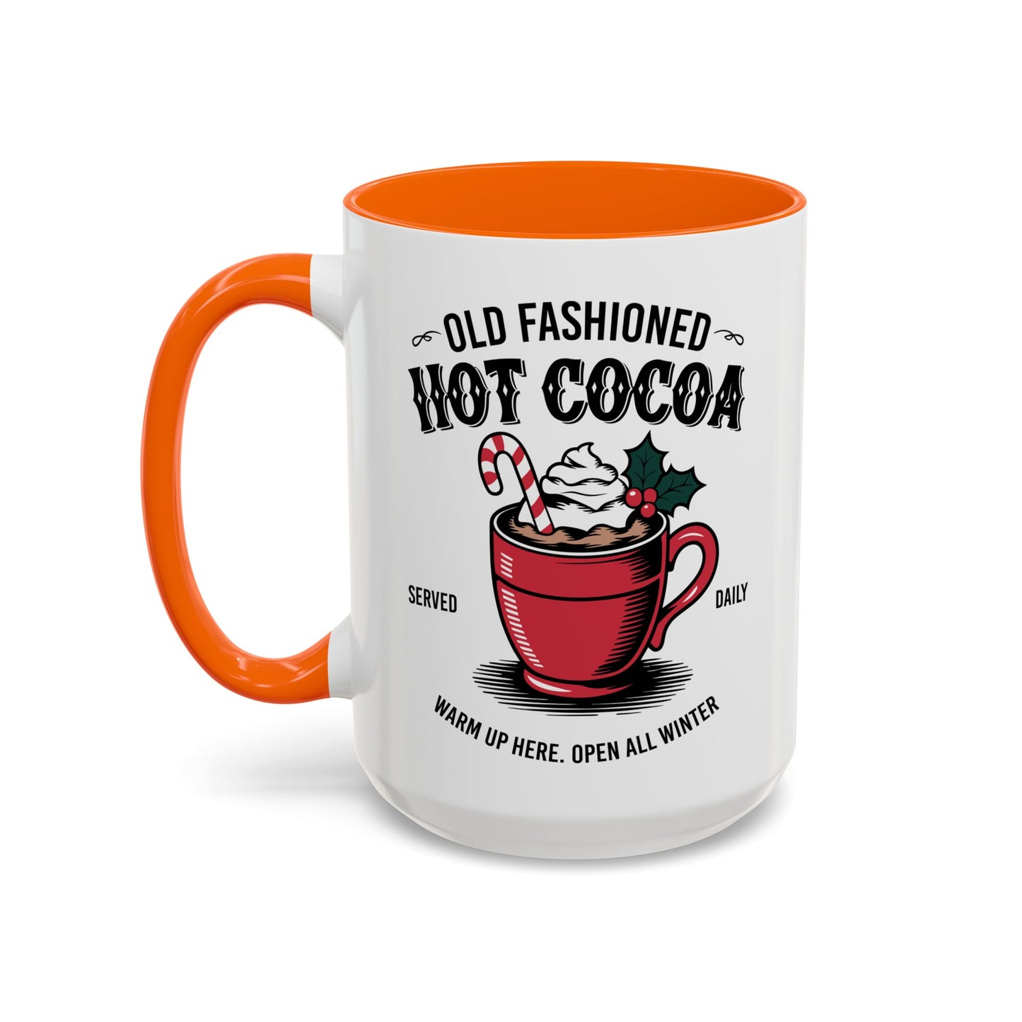 Holiday Hot Chocolate Cup with Handle 15oz