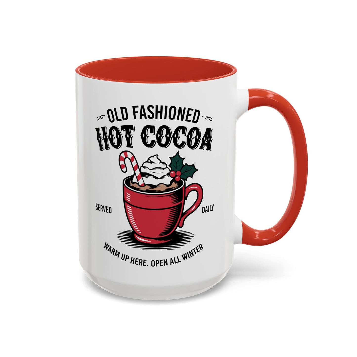 Holiday Hot Chocolate Cup with Handle 15oz