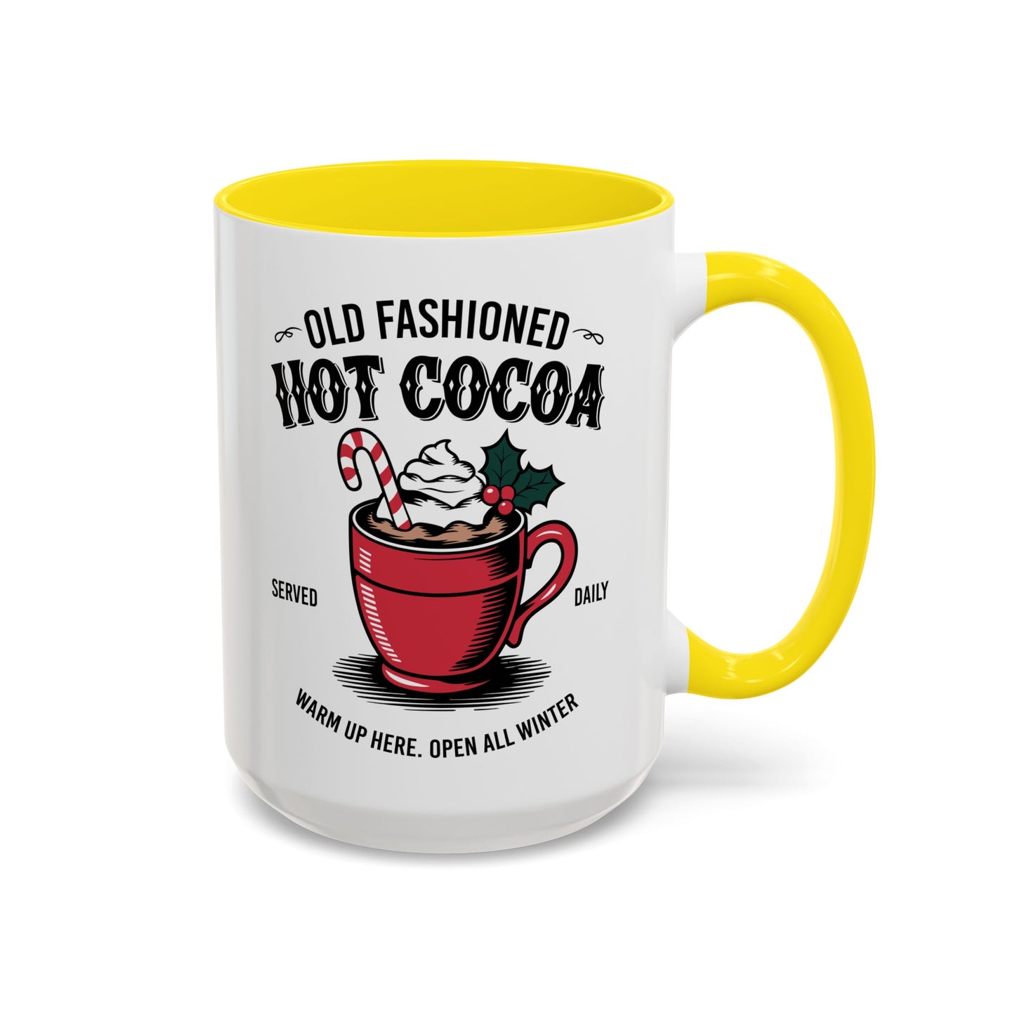 Holiday Hot Chocolate Cup with Handle 15oz